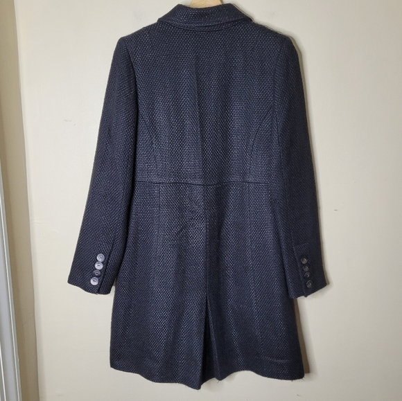 Vintage Old Navy Wool-Blend Bouclé Tweed Coat S Black Classic Preppy 2005 - Picture 5 of 10